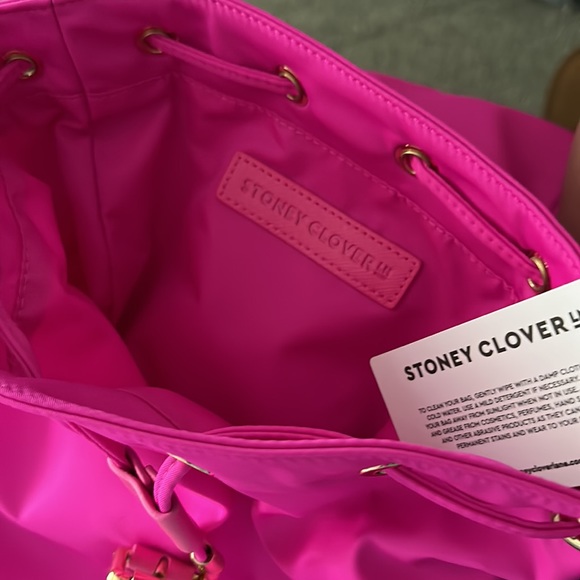 Stoney Clover fuchsia mini flap backpack with Mickey Mouse Patch - Picture 4 of 6